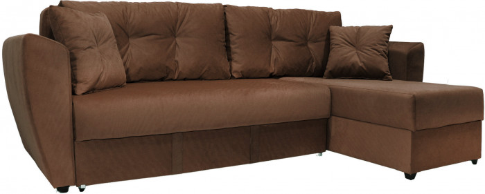 Диван УГЛОВОЙ Амстердам велюр коричневый 160 НПБ