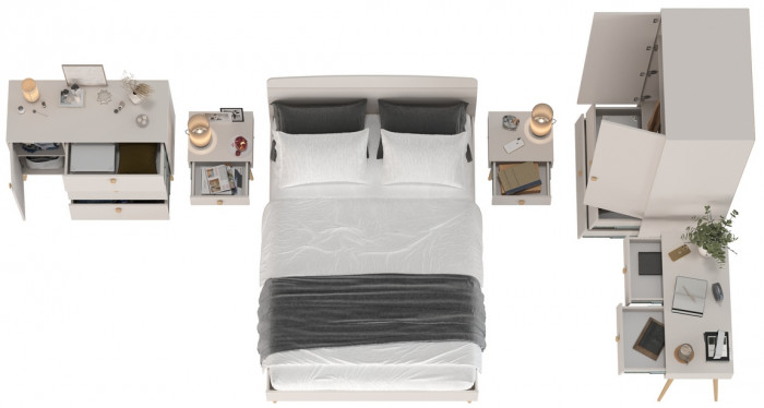 Афина Спальня 01-1400, кашемир серый