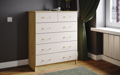 Комод Катрин-5 (К), Крафт золотой/Кашемир