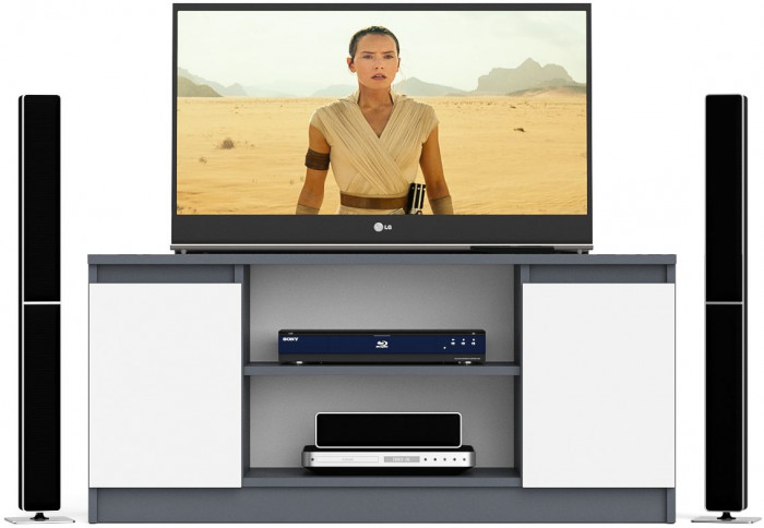 Мори Тумба ТВ МТВ1200.1, цвет графит/белый, ШхГхВ 120,4х41х54,6 см.