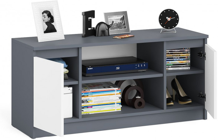 Мори Тумба ТВ МТВ1200.1, цвет графит/белый, ШхГхВ 120,4х41х54,6 см.