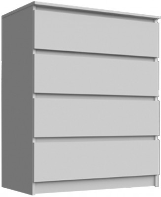 Челси Комод 800 (4 ящика) (Белый глянец, Белый)