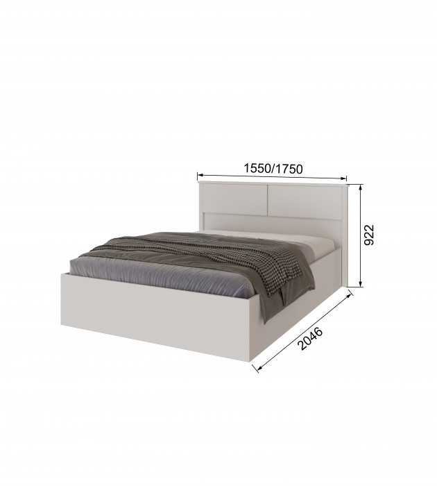 Толедо Кровать 160 белый, настил ЛДСП