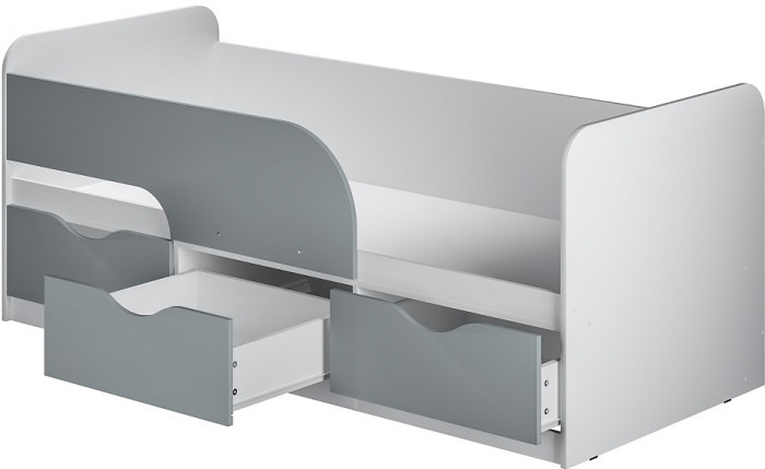Кровать детская Стандарт КР-22 НЕВ, Белый, Серый
