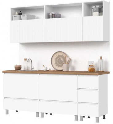 Кухня Хелен 2,0 белый супермат, белый/белый