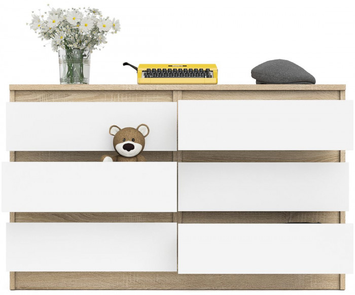 Мори Комод МК1200.6, дуб сонома/белый