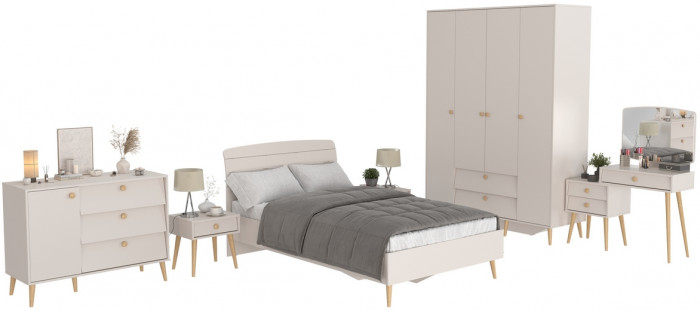 Афина Спальня 02-1200, кашемир серый