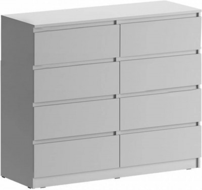 Челси Комод 8 ящиков (Белый глянец, Белый)
