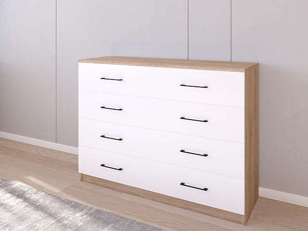 Комод 05/16 120х40х90 Сонома/Белый