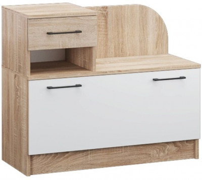 Денвер тумба под обувь дуб сонома/Белый
