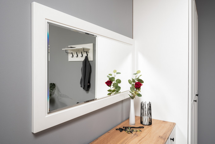 Остин Прихожая 30, цвет белый шагрень/дуб крафт золотой, ШхГхВ 240х54,3х229,6 см., универсальная сборка