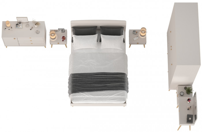 Афина Спальня 02-1400, кашемир серый