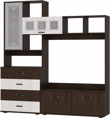 Стенка в гостиную Белла, венге/ясень белый