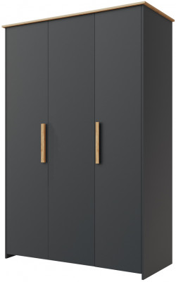 Шкаф трехдверный "Скандинавия" - Антрацит/Дуб наварра