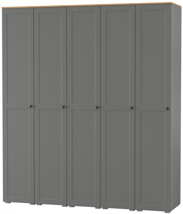 Остин 13.225 Шкаф-пенал 5 шт., серый графит/дуб крафт золотой