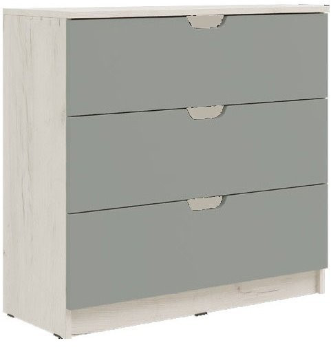 Юниор-4 Комод 3 ящика (800) (Шарли белый, Крафт белый)