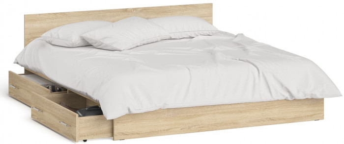 Мори Кровать с ящиками 1800, дуб сонома