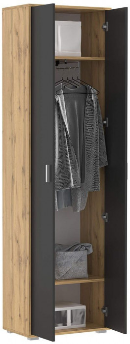 Антре шкаф 65.07 Дуб вотан / Диамант серый