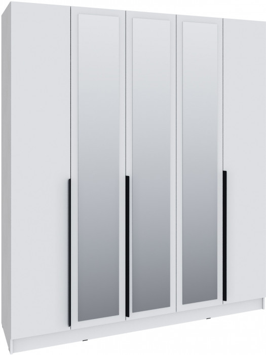 Шкаф Мадрид (2,0) с 3 ящ. внутри с зеркалом, Белый