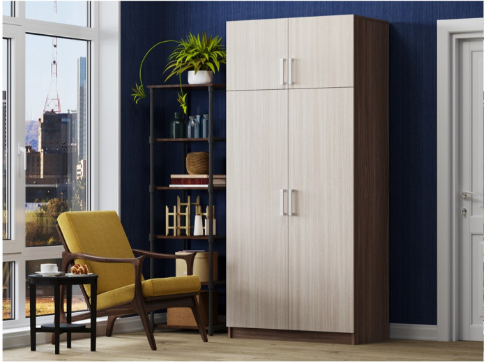 Шкаф №2 2х створчатый (Ясень шимо светлый)