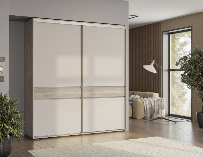 Шкаф-купе "Крафт-10" Дуб смоки/Кашемир