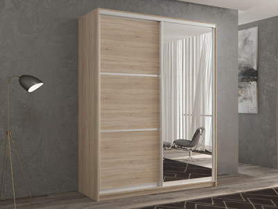 Шкаф-купе Кааппи 2 Сонома Светлый 120х45х230 см