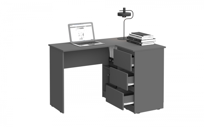 Челси Стол письменный угловой (Графит, Графит)