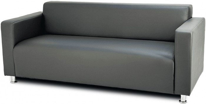 Диван прямой Томи, 200 см, экокожа, темно-серый