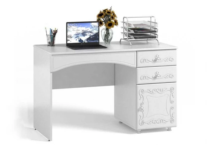 Стол письменный Италия ИТ-15 +ИТ-15А белое дерево