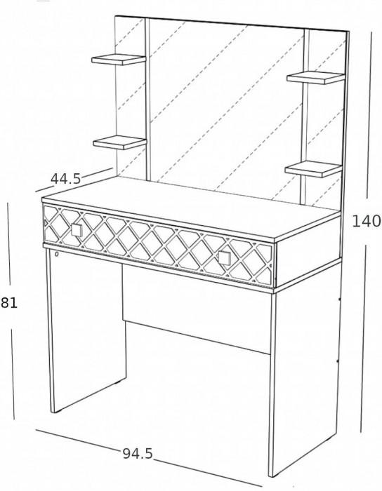 Модульная спальня Николь, композиция 1, Ясень Шимо/Лиственница темная