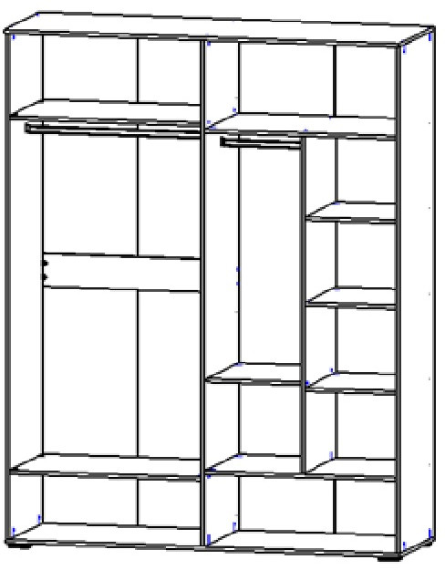 Модульная спальня "Оливия" - Дуб наварра/Шагрень черная