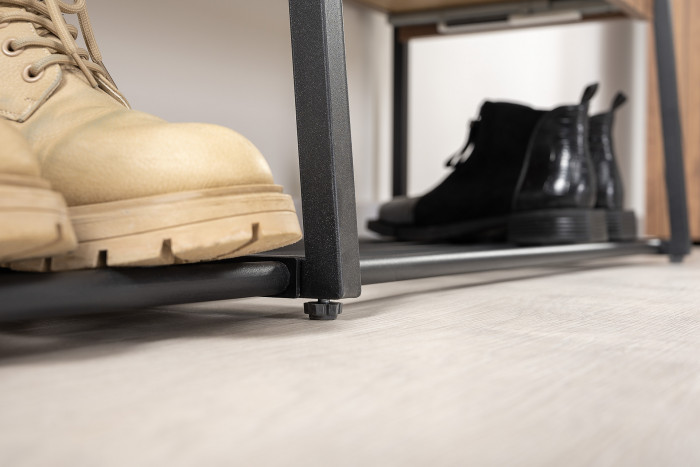 Гранд 15.124N Прихожая, цвет дуб крафт табачный/искуственная кожа чёрная, ШхГхВ 116х38,6х203,4 см., универс. сборка, съёмные решётки для обуви, ящик