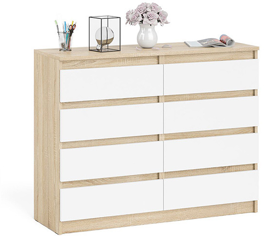 Мори Комод МК1200.8, дуб сонома/белый