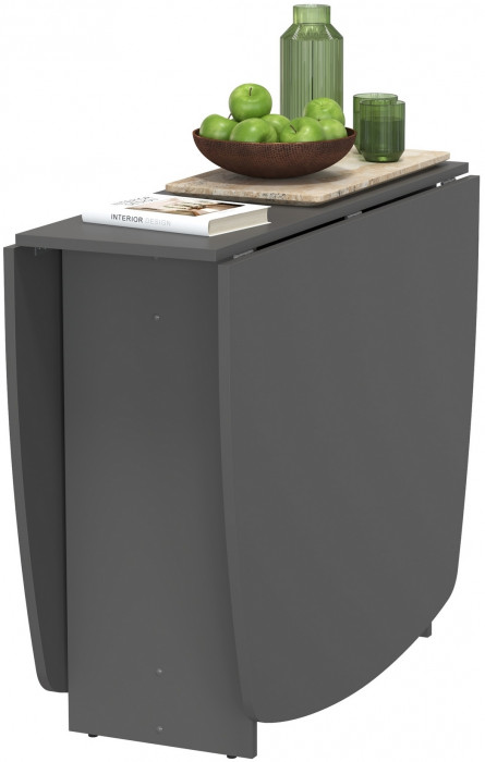 Стол-книжка раскладной 1-65М1граф, цвет графит, ШхГхВ 170х90х74 см., 30х90х74 см. сложенный