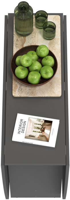 Стол-книжка раскладной 1-65М1граф, цвет графит, ШхГхВ 170х90х74 см., 30х90х74 см. сложенный