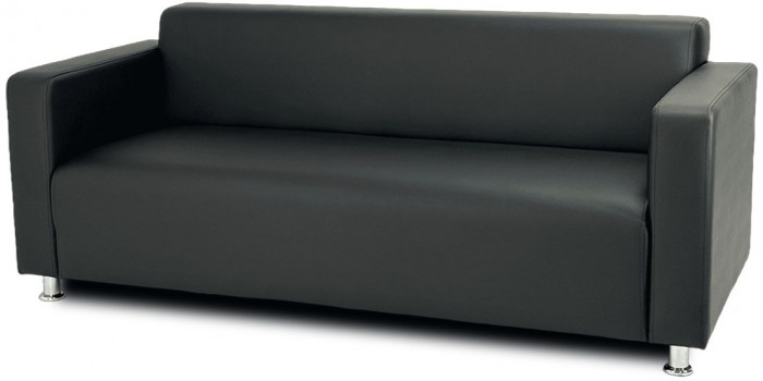 Диван прямой Томи, 160 см, экокожа, черный