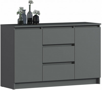 Челси Комод 1200 (2 двери 3 ящика) (Графит, Графит)