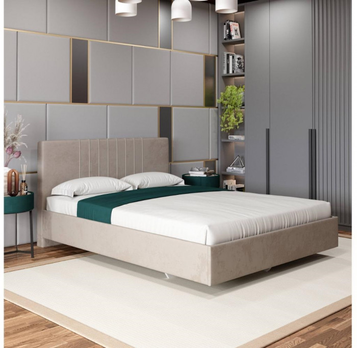 Кровать с латами Соло 160*200, Бежевы
