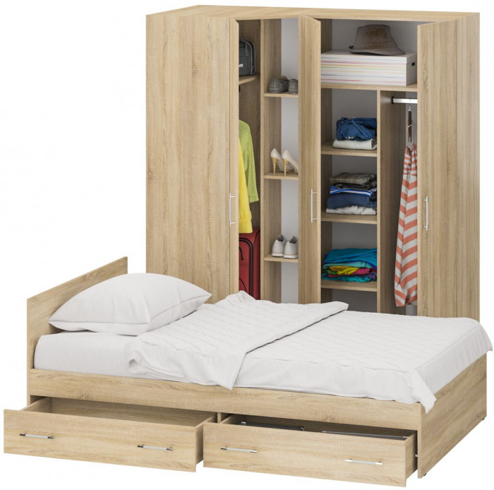 Спальня Стандарт 2-1200Я, дуб сонома