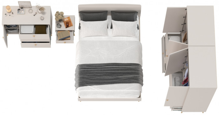 Афина Спальня 37-1400, кашемир серый