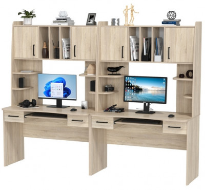 Два стола рабочих 6-0604дубсон Бета, дуб сонома