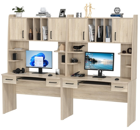 Два стола рабочих 6-0604дубсон Бета, дуб сонома