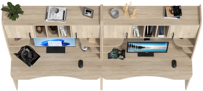 Два стола рабочих 6-0604дубсон Бета, дуб сонома