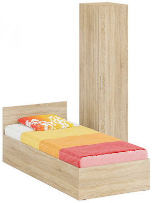 Кровать 0900 + Пенал Стандарт, дуб сонома