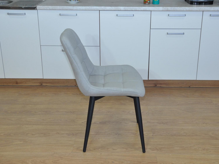 Стул Р / черный /велюр светло-серый