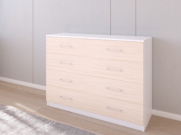 Комод 05/23 120х40х90 Белый/Дуб молочный