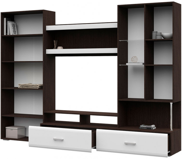 Вегас 1 венге/белый глянец