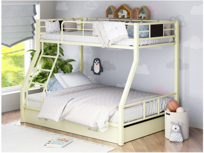 Двухъярусная кровать Гранада-1Я (Серый, Крем)