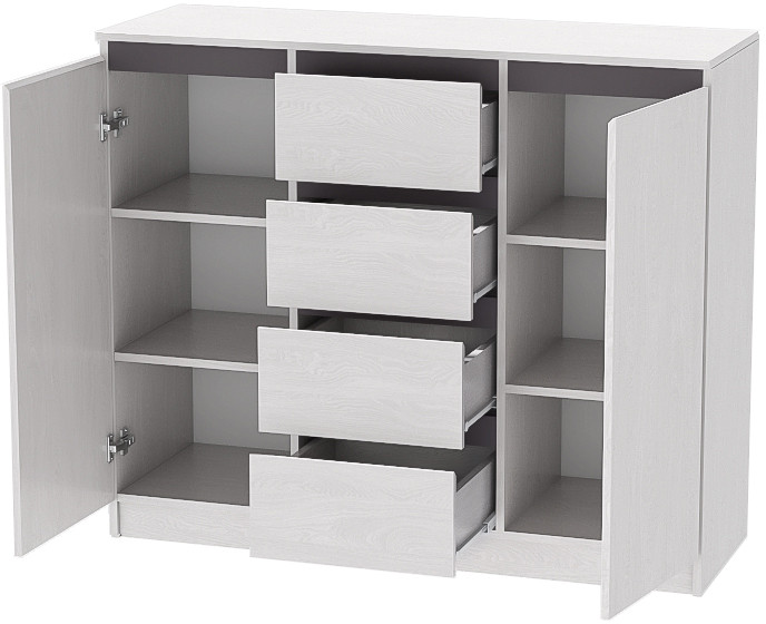 Кэт-1 Комод 2-Ств./Ящики, Ясень анкор светлый/Графит