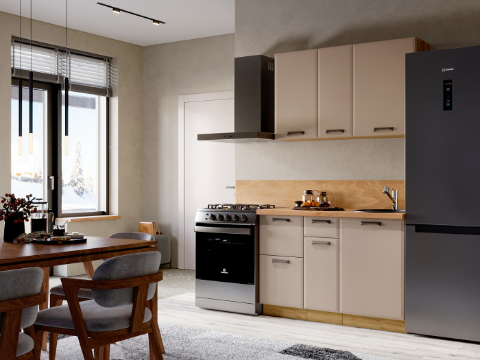 Кухня Призма 1,2 м дуб крафт золото/мокко суперматовый (столешница -дуб вотан)